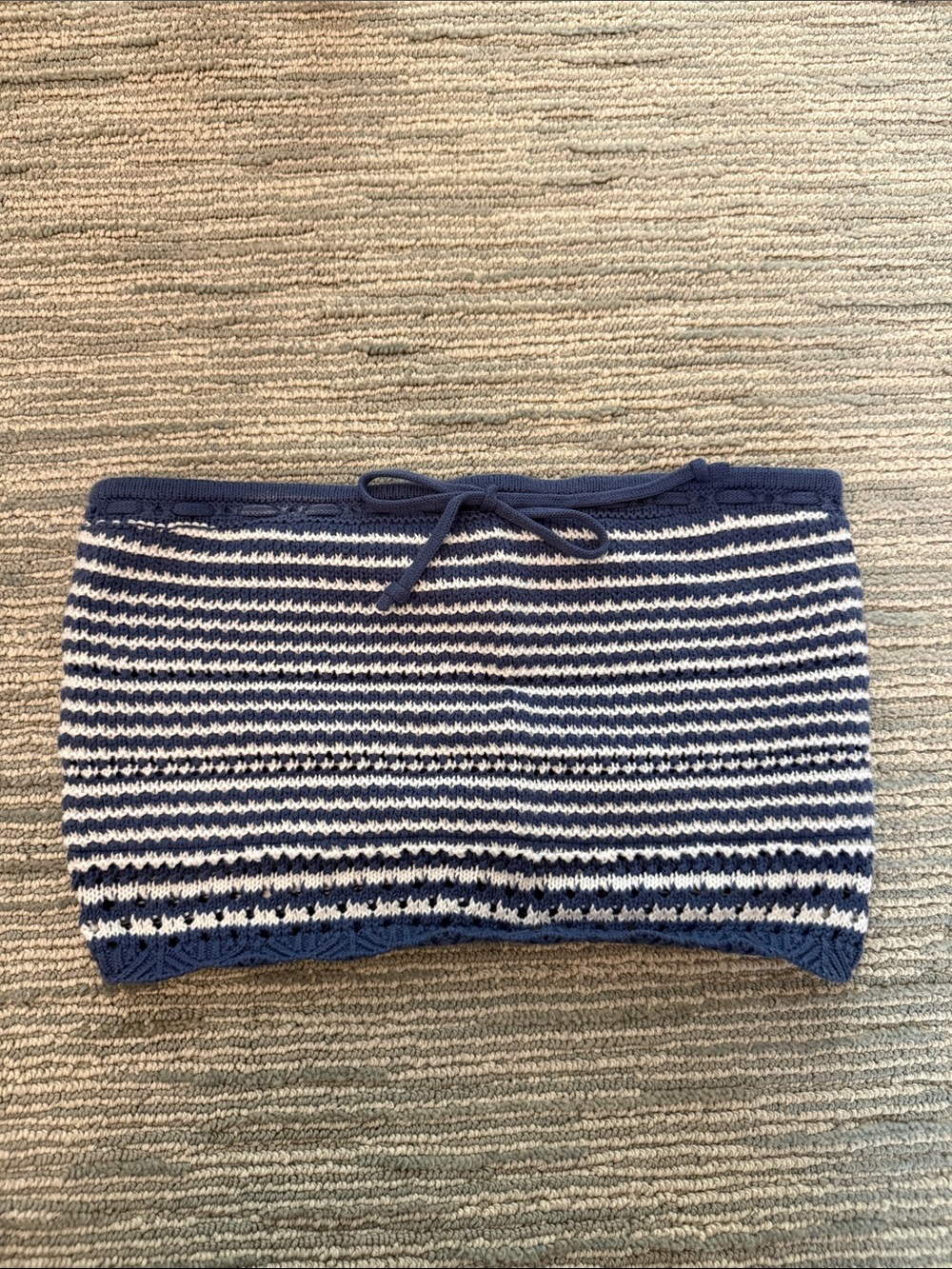 Hollister Navy Tube Top with Subtle Stitch Detail